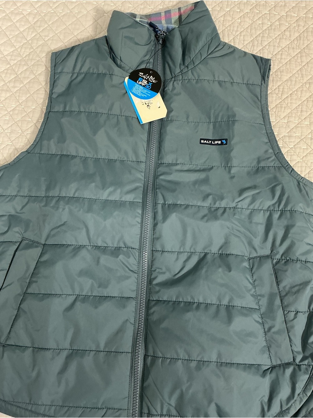 NWT Salt Life Women’s Quilted Puffer Vest Blue Size S